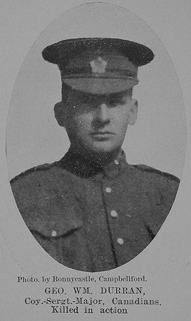 Durran G W Coy Sergt Major 412363 DCM MM 4th Canadian Infantry (Central Ontario Regiment) The Sword Of The North Highland Memories Of The Great War - Dugald MacEchern