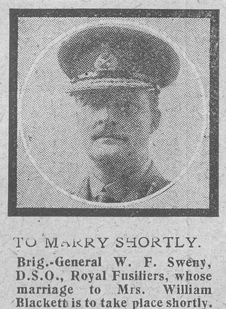 Sweny W F Brig Gen DSO 4th Royal Fusiliers The Graphic 3rd July 1918