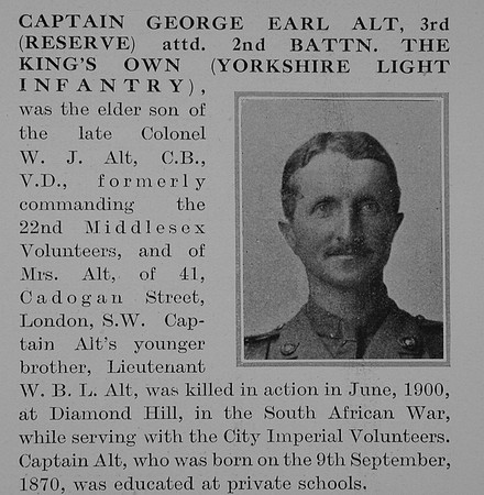 Alt G E Captain 2nd Kings Own Yorkshire Light Infatry Obit Part 1 The Bond Of Sacrifice Vol 2