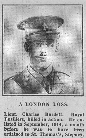 Burdett C P B Lt 15th Attd 9th Royal Fusiliers The Graphic 24th July 1916