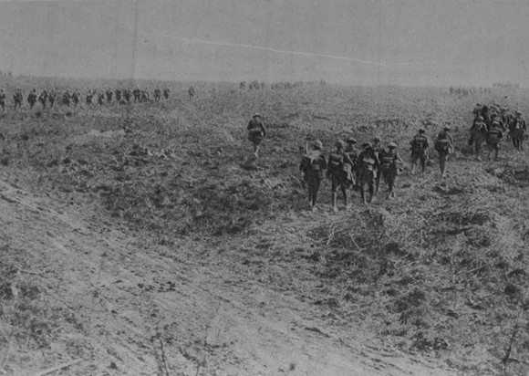 British Troops Moving Forward In Support