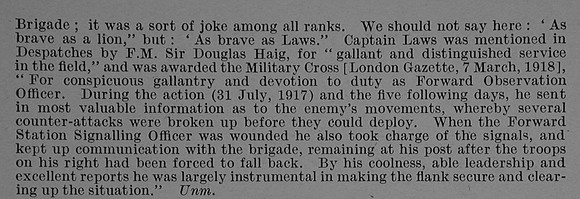 Laws P U Captain MC 16th Notts & Derby Regiment Obit Part 3 De Ruvignys Roll Of Honour Vol 4