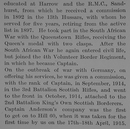 Anderson A F Captain 3rd Cameronians Obit Part 2 The Bond Of Sacrifice Vol 2