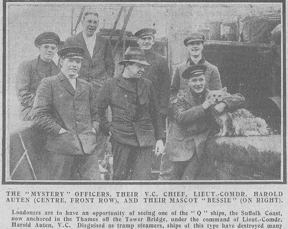 Auten H Lt VC DSC HMS Stock Force RNR On Hms Suffolk Coast The Graphic 3rd Dec 1918