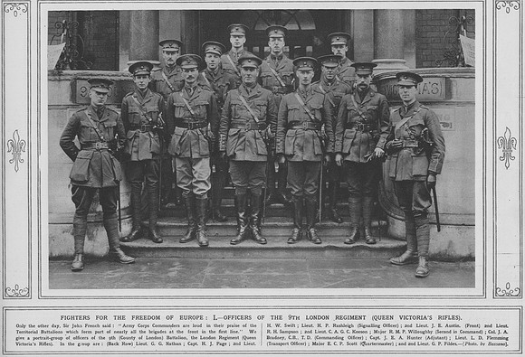 London Regiment 9th Battalion Officers The Illustrated War News 31st March 1915