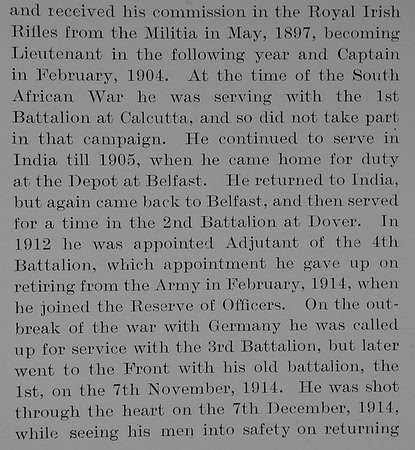 Allgood B Captain Royal Irish Rifles Obit Part 2 The Bond Of Sacrifice Vol 1