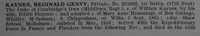 Kaynes R G Pte 203992 1st Middlesex Regiment Obit Part 1 De Ruvignys Roll Of Honour Vol 4