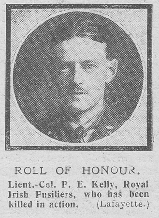 Kelly P E Lt Col 1st Attd 9th Royal Irish Fusiliers The Graphic 24h Oct 1918