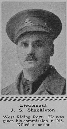 Shackleton J S Lt 4th West Riding Regt The Sphere 16th June 1917