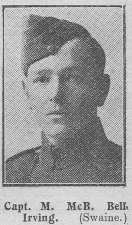 Bell-Irving M Captain Royal Flying Corps The Graphic 28th July 1916