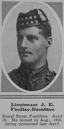 Findlay-Hamilton J E Lt Royal Scots Fusiliers The Sphere 14th Aug 1915