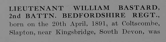 Bastard W Lt 2nd Bedfordshire Regient Obit Part 1 The Bond Of Sacrifice Vol 1