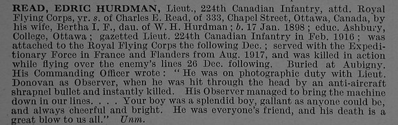 Read E H Lt Royal Flying Corps Obit De Ruvignys Roll Of Honour Vol 4