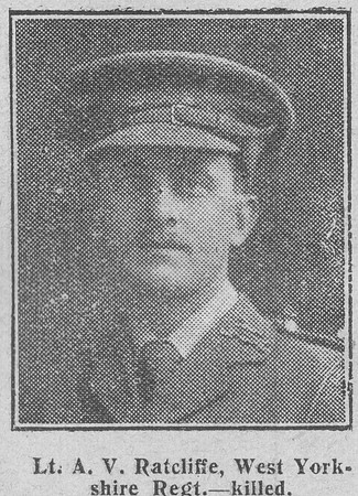 Ratcliffe A V Lt 10th West Yorkshire Regiment The Graphic 25th July 1916