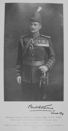 Kenna P A Brig Gen VC DSO ADC Notts Derby Brigade