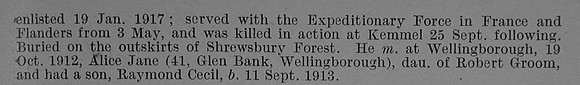 Phillips C C Pte 204008 5th Bedfordshire Regiment Obit Part 2 De Ruvignys Roll Of Honour Vol 4