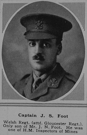 Foot J S Captain 7th Welsh Regiment Attd 4th Gloucestershire Regiment The Sphere 10th Feb 1917