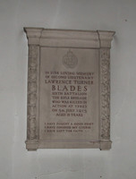 Blades L T 2nd Lt Rifle Brigade St Nicholas Church Sutton Surrey