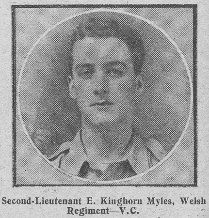 Myles E K 2nd Lt VC Welsh Regiment The Graphic 27th Sep 1916