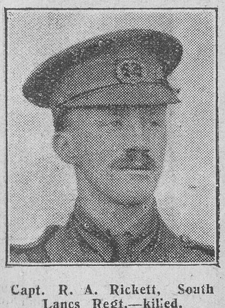 Rickett R A Captain 8th South Lancs Regiment The Graphic 25th July 1916