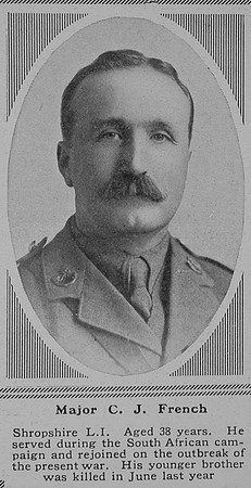 French C J Major 5th King's Shropshire Light Infantry The Sphere 5th Aug 1916