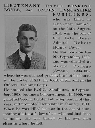 Boyle D E Lt 2nd Lancashire Fusiliers Obit The Bond Of Sacrifce Vol 1