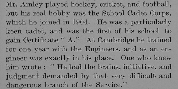 Ainley K E D 2nd Lt Royal Engineers Obit Part 2 Bond Of Sacrifice Vol 2