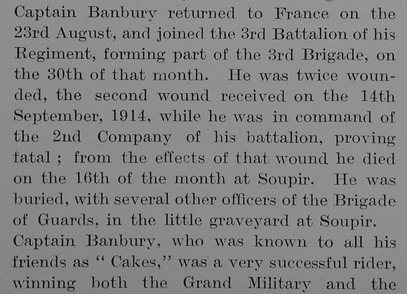 Banbury C W Captain 3rd Coldstream Guards Obit Part 3 The Bond Of Sacrifice Vol 1