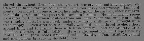 Hallowes R P Lt VC MC 4th Middlesex Regiment Obit Part 2 De Ruvignys Roll Of Honour Vol 5