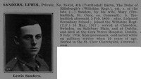 Sanders L Pte 35414 4th Wiltshire Regiment Obit De Ruvignys Roll Of Honour Vol 4