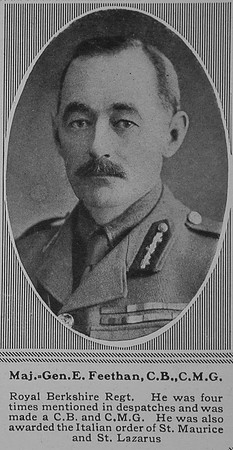 Feethan E Maj Gen CB CMG R Berks Regt The Sphere 18th May 1918