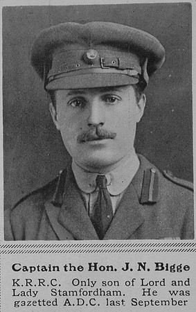 Bigge J N Captain The Hon 1st Kings Royal Rifle Corps The Sphere 12th Jun 1915