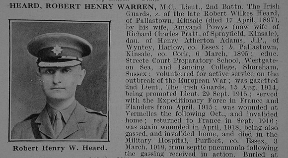 Heard R H W Lt MC 2nd Irish Guards Obit Part 1 De Ruvignys Roll Of Honour Vol 5