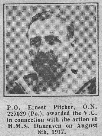 Pitcher E PO VC HMS Dunraven Royal Navy The Graphic 21st Nov 1918