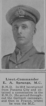 Sprange E A Lt Comm MC Anson Btn RNVR The Sphere 2nd Nov 1918