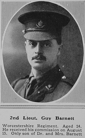 Barnett G 2nd Lt 1st Worcestershire Regiment The Sphere 8th May 1915