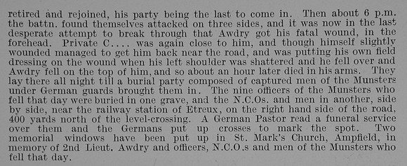 Awdry C E V 2nd Lt 2nd Royal Munster Fusiliers Obit Part 4