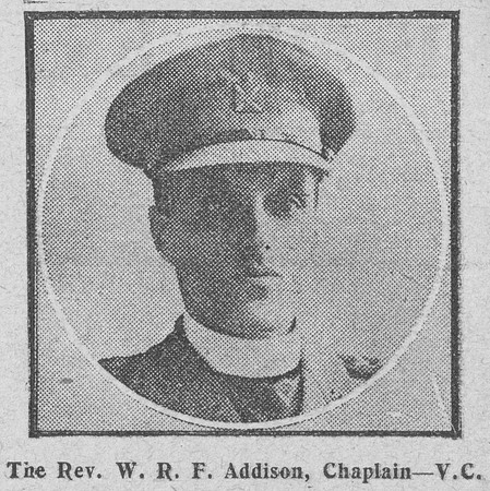 Addison W R F Rev VC Army Chaplain The Graphic 27th Sep 1916
