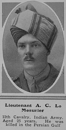 Le Mesurier A C Lt Indian Army The Sphere 26th Jun 1915