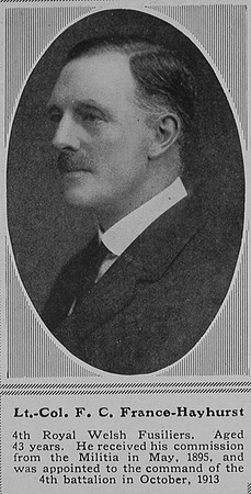France-Hayhurst F C Lt Col 4th Royal Welsh Fusiliers The Sphere 19th Jun 1915