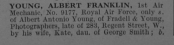 Young A F 1st Air Mech 9177 Royal Air Force Obit Part 1 De Ruvignys Roll Of Honour Vol 4