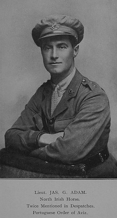 Adam J G Lt North Irish Horse William Graham And Company Record Of The Great War 1914-1919