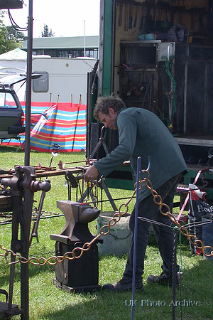 Mobile Blacksmith At Work Smallholders Fair Ardingley 4th July 2015
