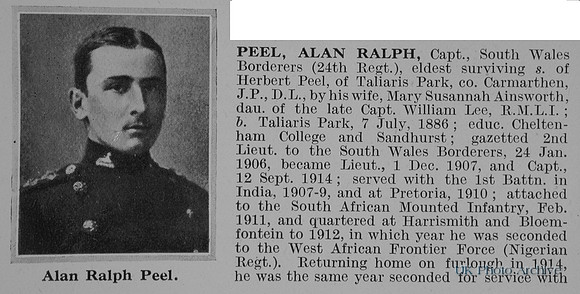Peel A R Captain South Wales Borderers Obit Part 1 De Ruvignys Roll Of Honour Vol 1