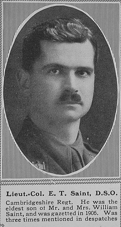 Saint E T Lt Col DSO 1st Cambs Regt the Sphere 5th Oct 1918