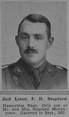 Stopford F D 2nd Lt 15th Hampshire Regiment The Sphere 23rd Dec 1916