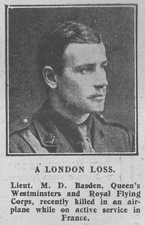 Basden M D Lt Royal Flying Corps The Graphic 24th July 1916