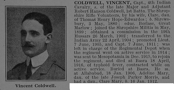 Coldwell V Captain Indian Army Obit De Ruvignys Roll Of Honour Vol 4