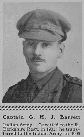 Barrett G H J Captain Indian Army The Sphere 12th Aug 1916
