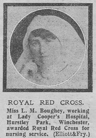 Boughey L M Nurse RRC The Graphic 25th July 1918